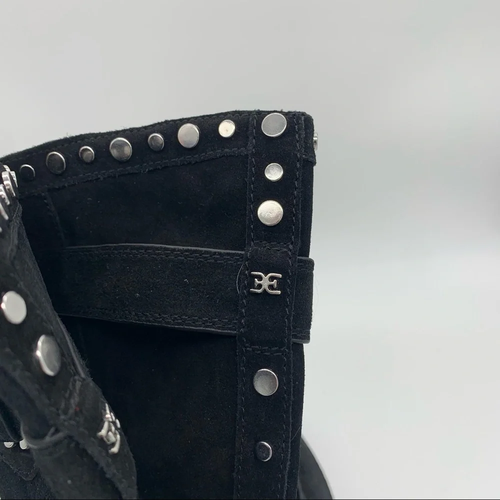 Sam Edelman Deryn Stud moto Boot Black Suedes‎ - Picture 6 of 6